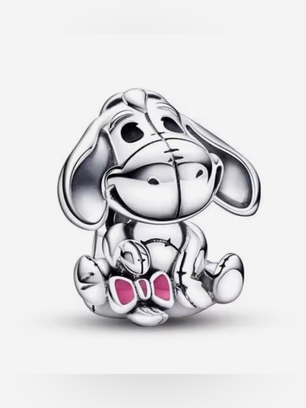 Silver Eeyore Disney Charm with Pink Bow